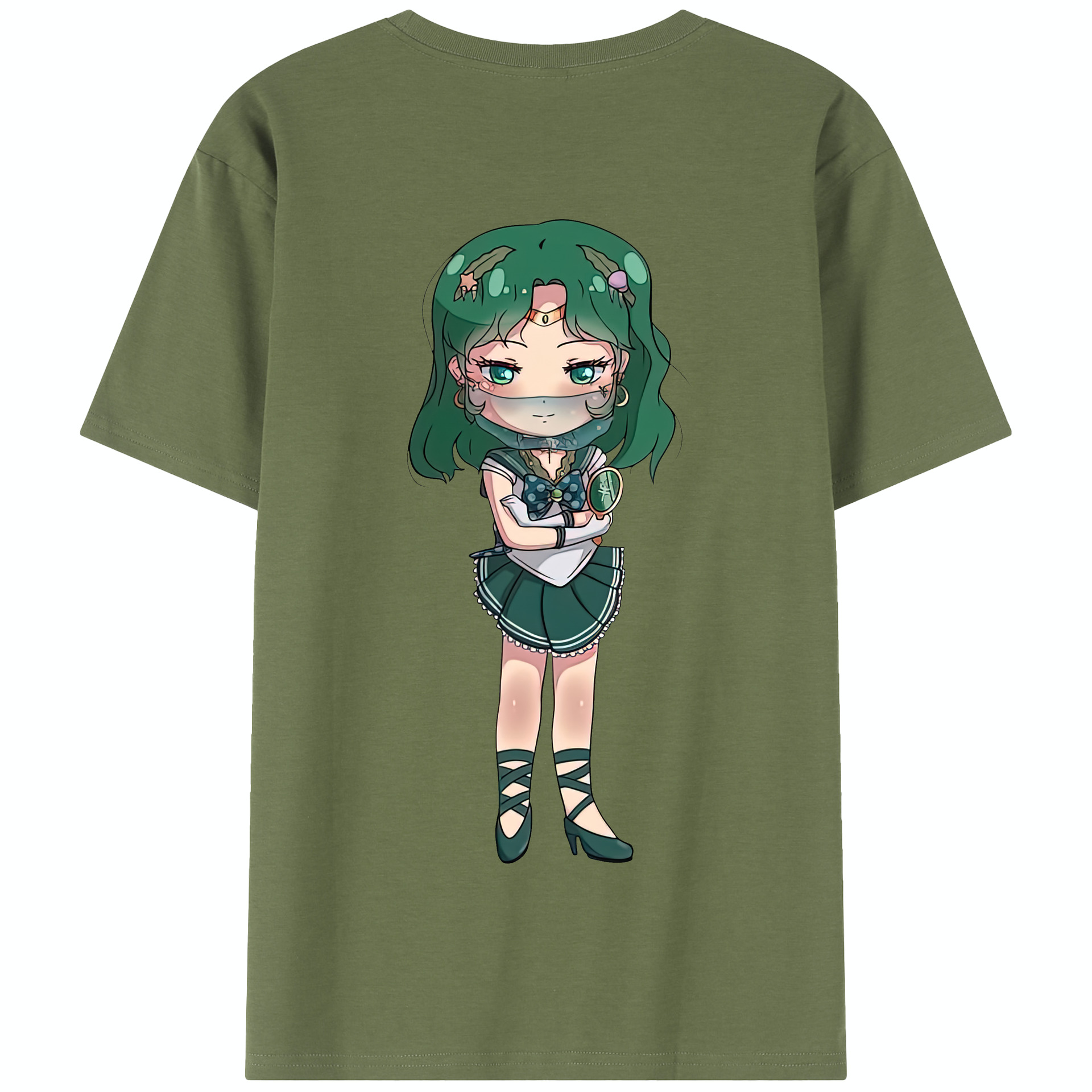 （画像用） 美少女戦士セーラームーン 海王 みちる（かいおう みちる） Sailor Moon Kaiou Michiru 綿100％半袖Tシャツ（背面プリント）